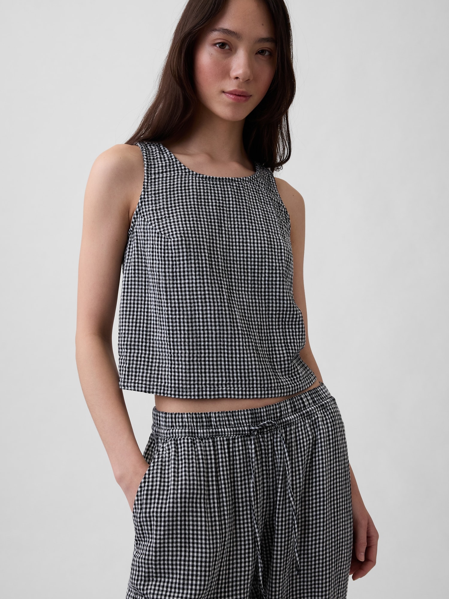 コットンガーゼ バレルジョガーパンツ-8