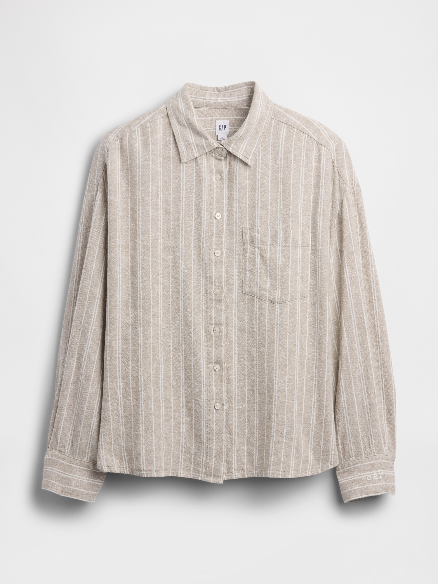 リネンブレンド オーバーサイズシャツ-5