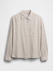 リネンブレンド オーバーサイズシャツ-5