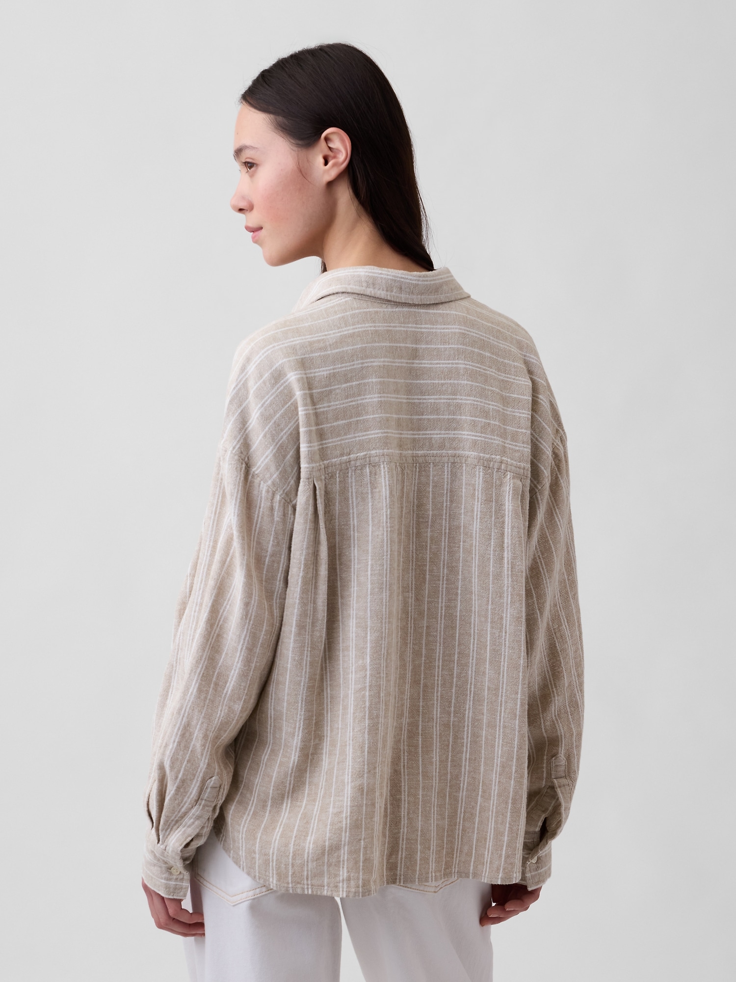 リネンブレンド オーバーサイズシャツ-2