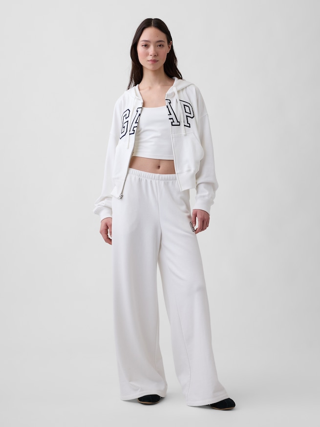 オーバーサイズ GAPロゴ フレンチテリー ジップアップパーカー-1