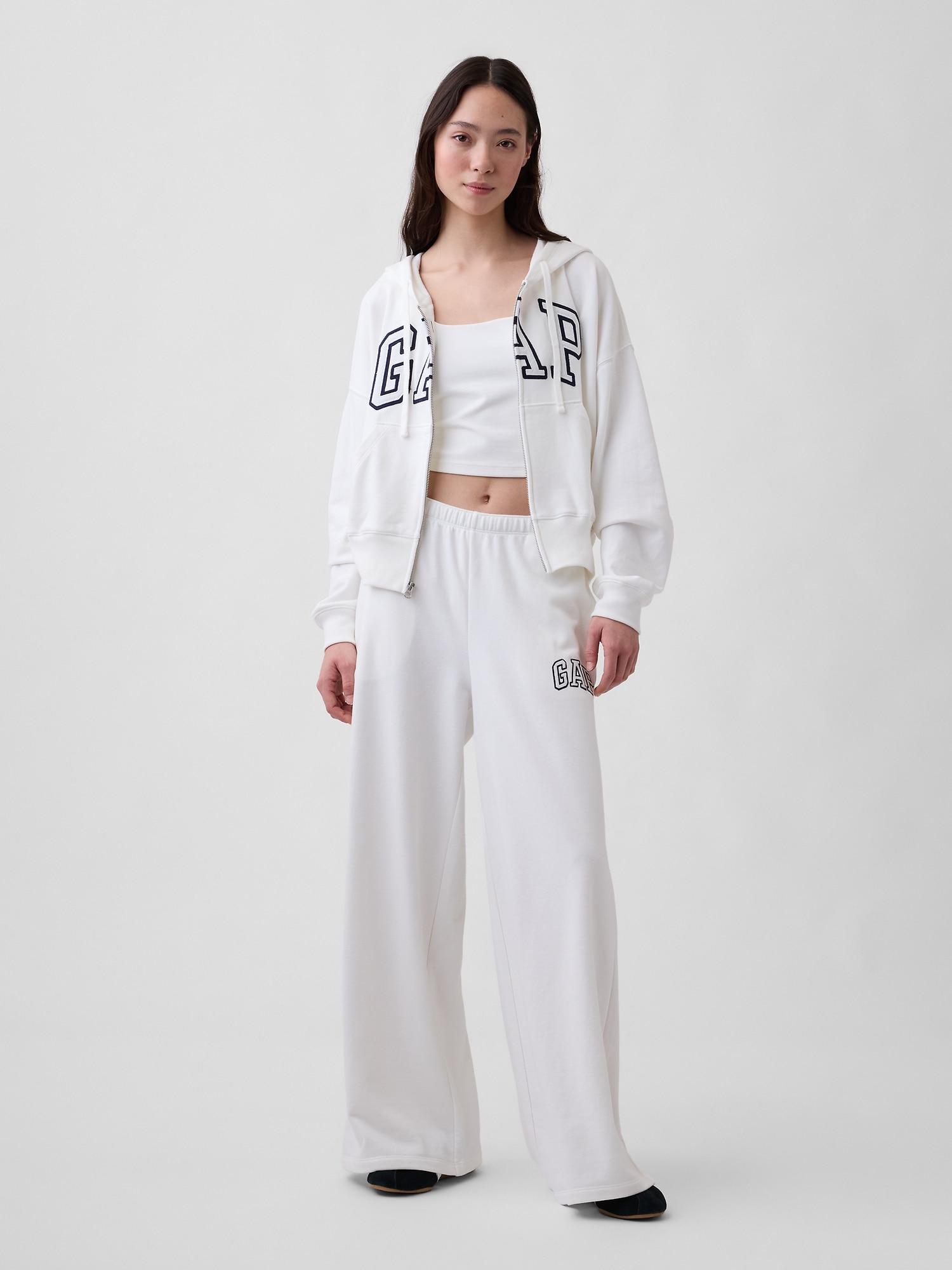 GAPロゴ フレンチテリー ワイドパンツ-0