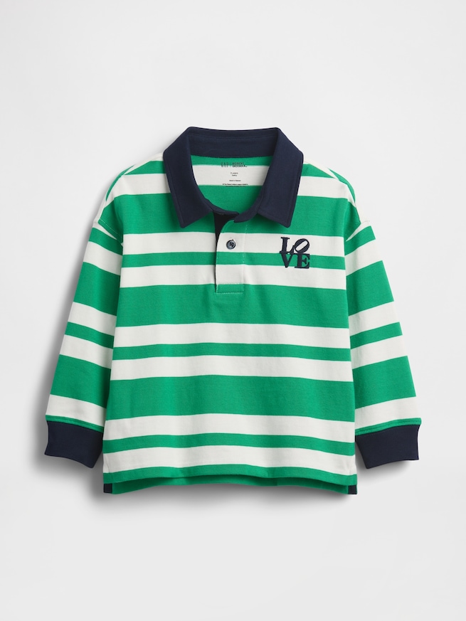 ロバート・インディアナ LOVE ラグビーシャツ (幼児)-3