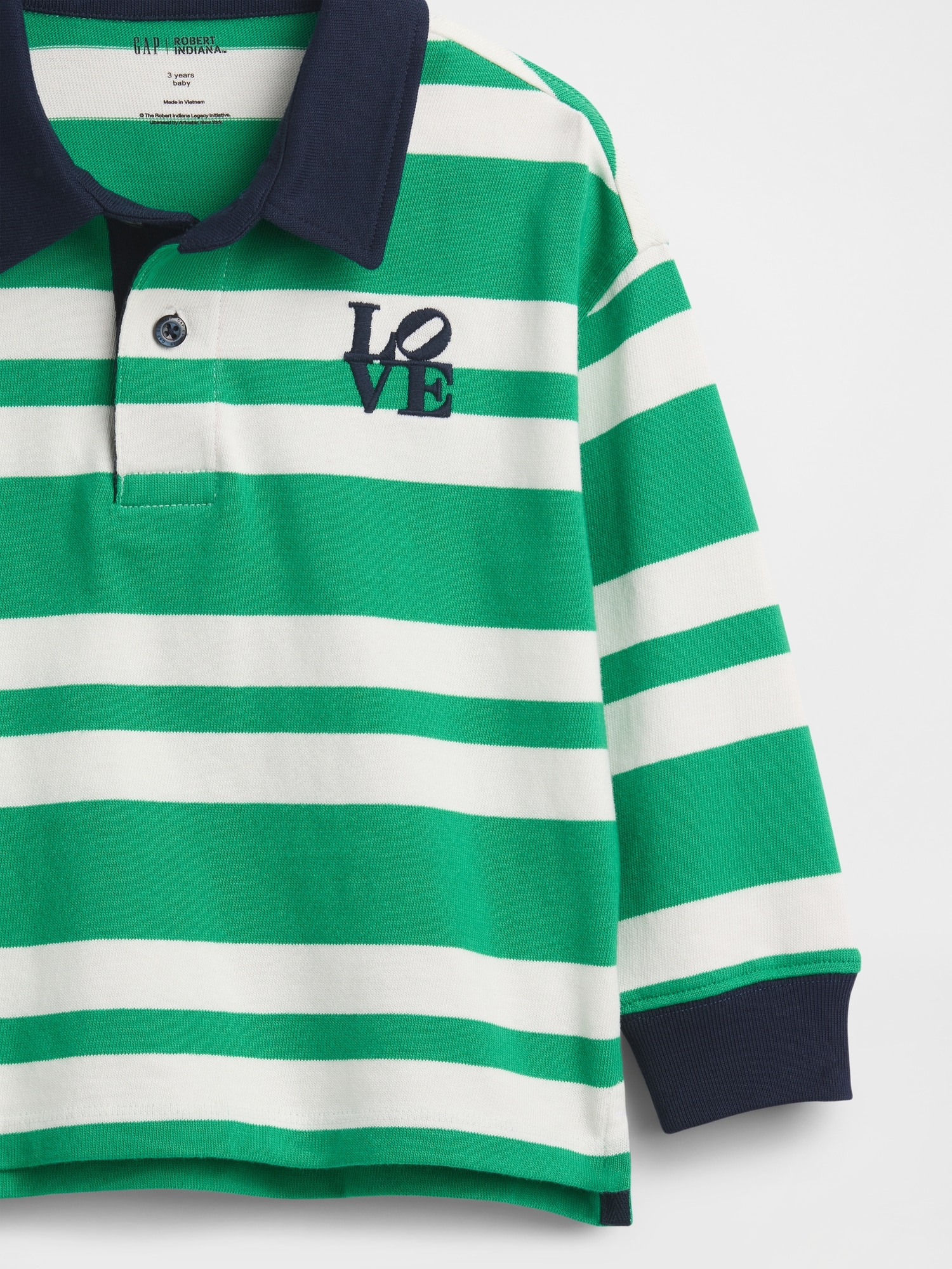 ロバート・インディアナ LOVE ラグビーシャツ (幼児)-2