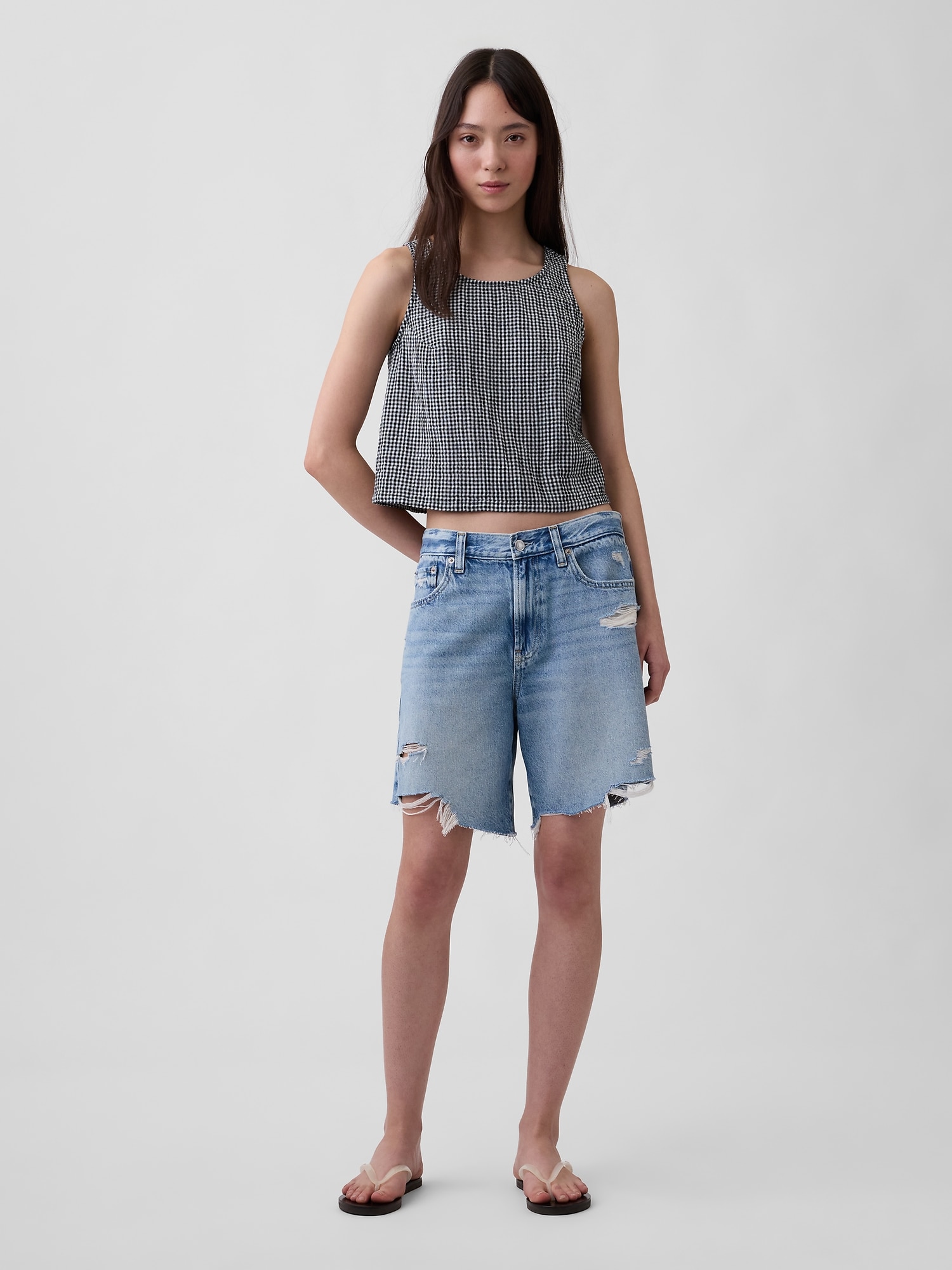 コットンガーゼ レーサー シェルタンクトップ-1