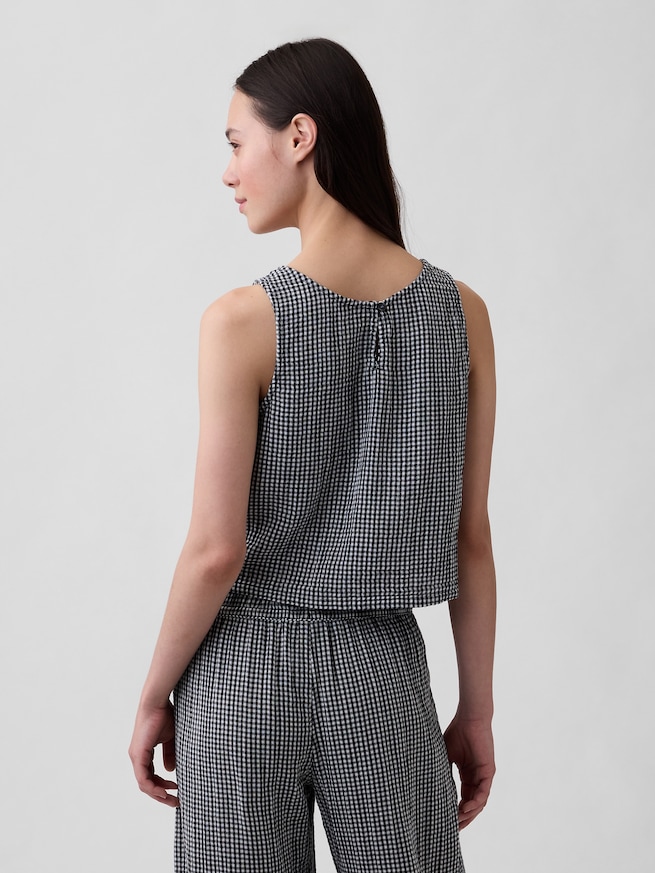 コットンガーゼ レーサー シェルタンクトップ-2