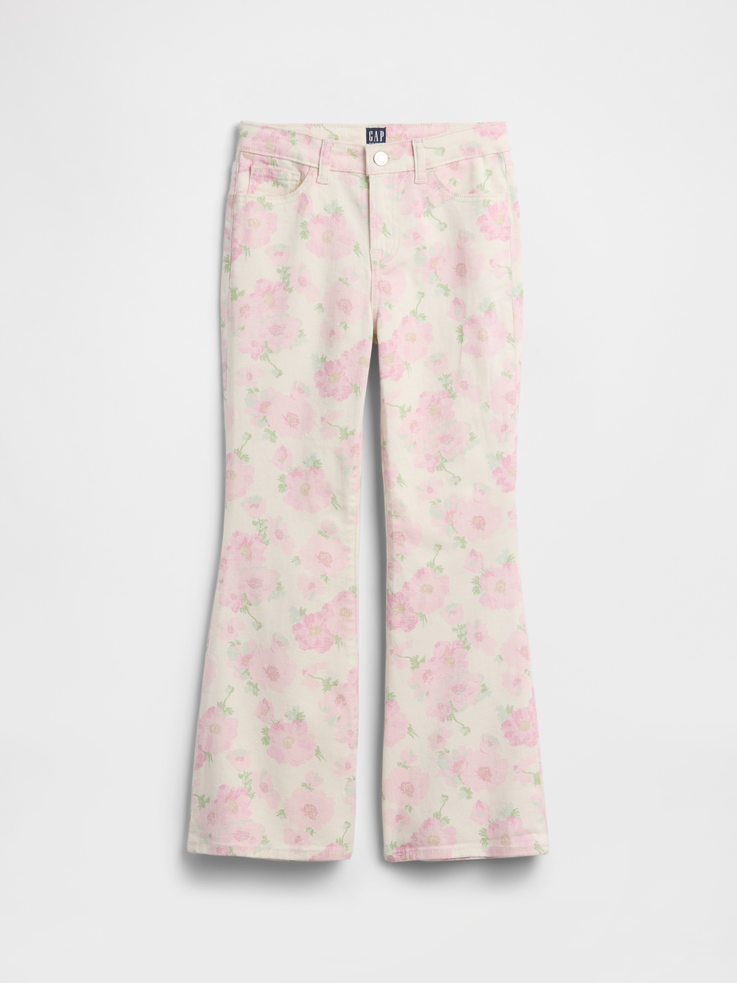 Kids High Rise Print '70s Flare Jeans