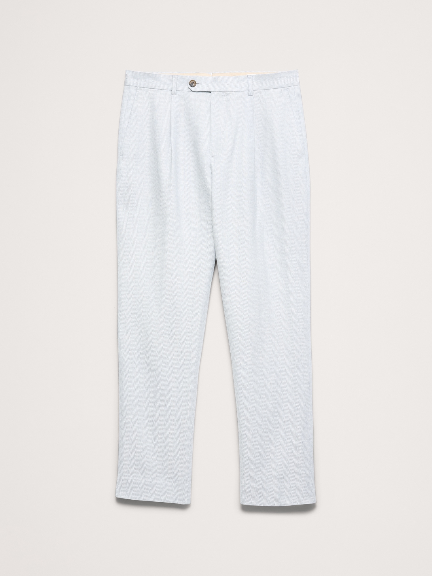 スリム ヘリンボーン リネン メリノ スーツパンツ-4