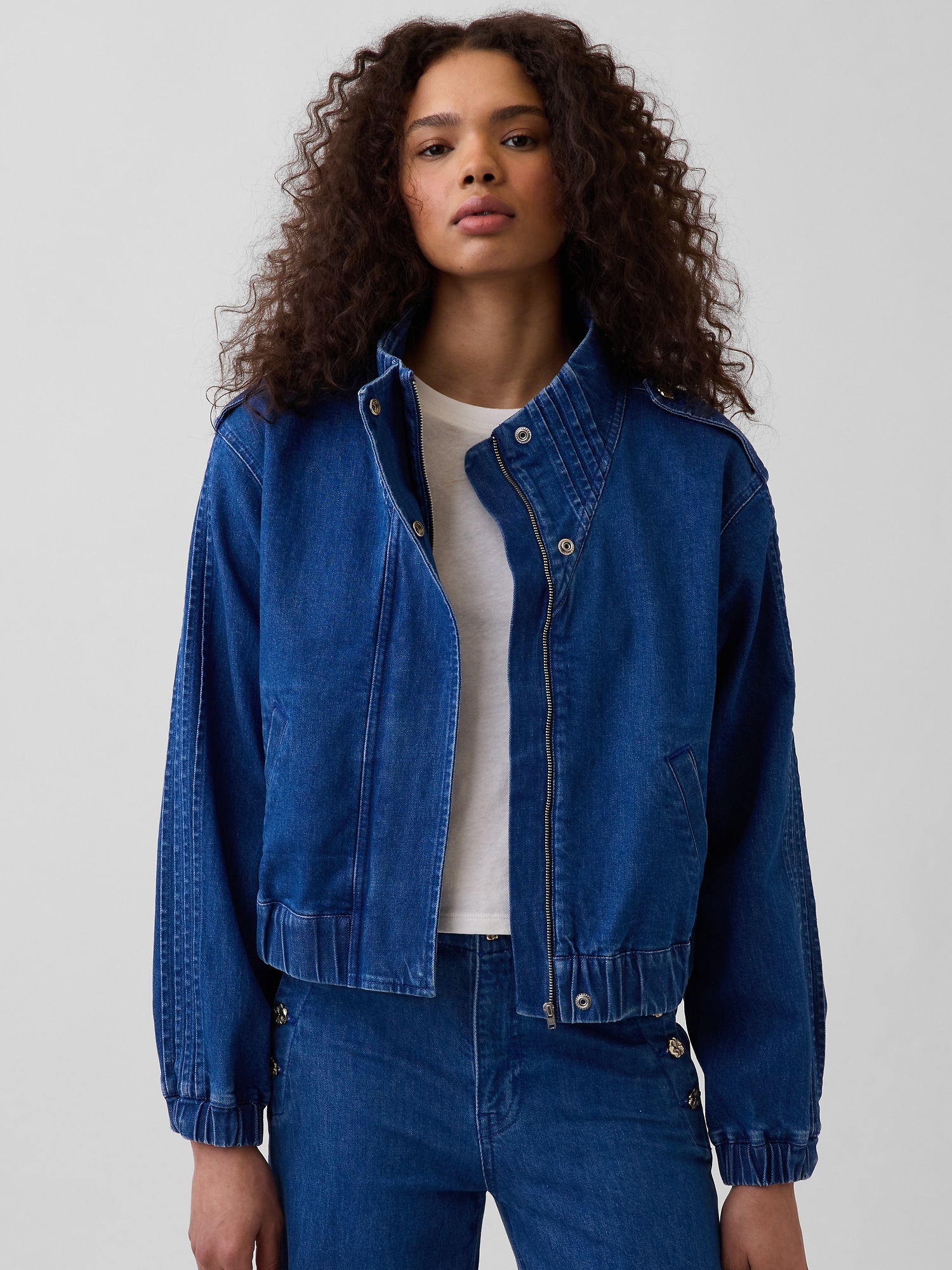 Gap &times; HFR デニム ピンタックジャケット by Atelier Ndigo-0