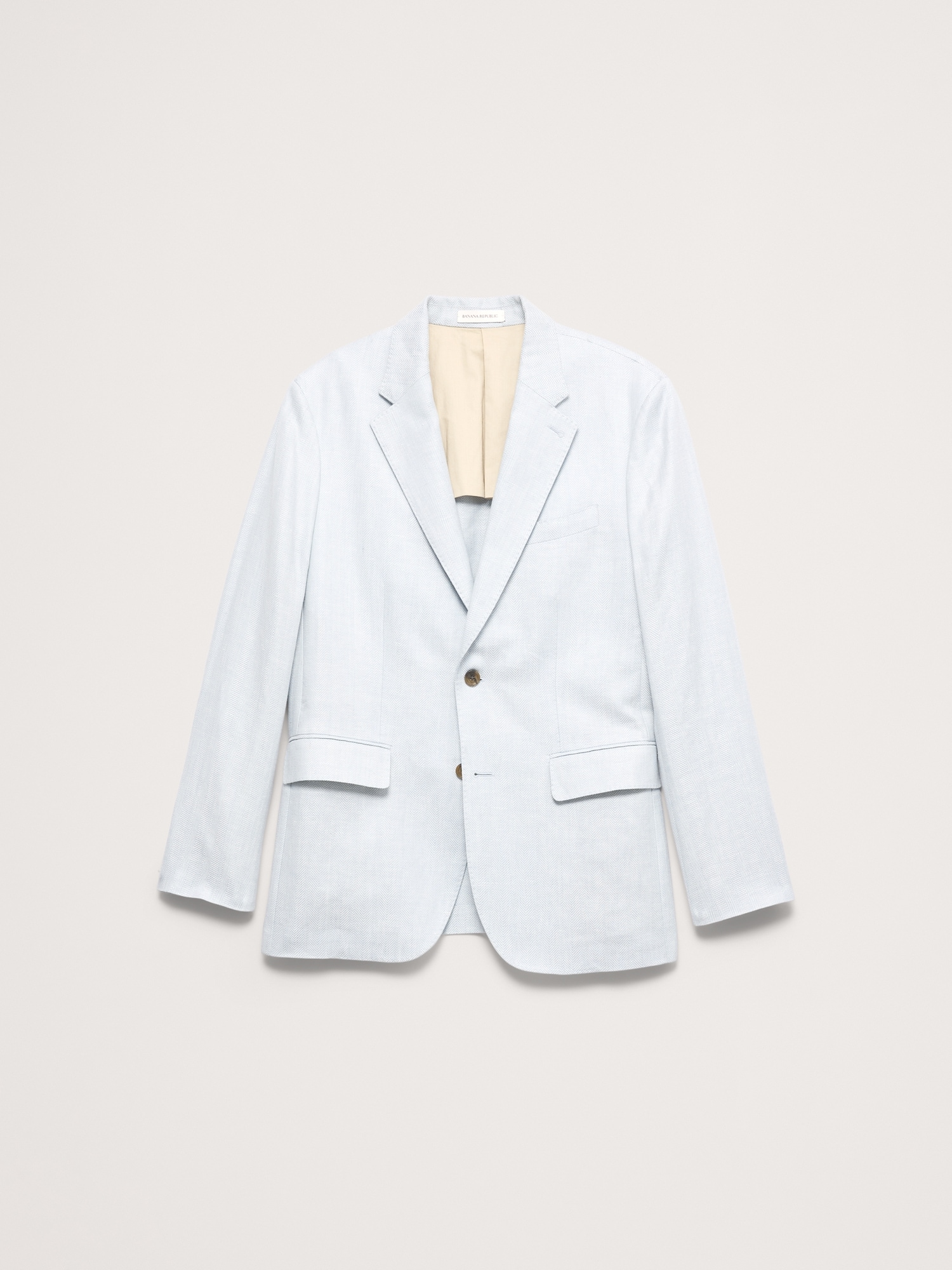 ヘリンボーン リネン メリノ スーツジャケット-4