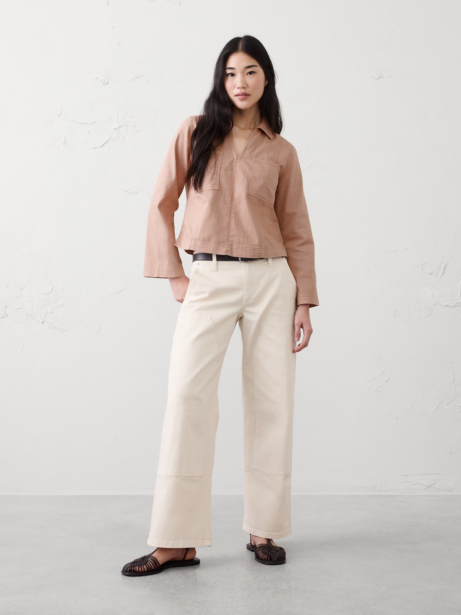 Chambray Popover Top