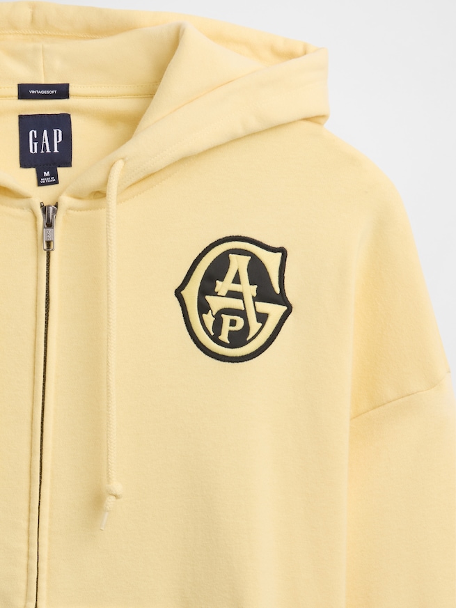 ヴィンテージソフト フレンチテリー GAPロゴ ダブルジップパーカー-3