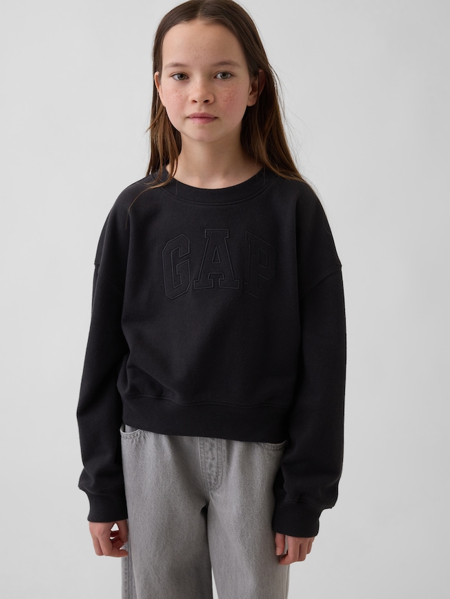 ヴィンテージソフト フレンチテリー クロップド GAPロゴ スウェットシャツ (キッズ)-0