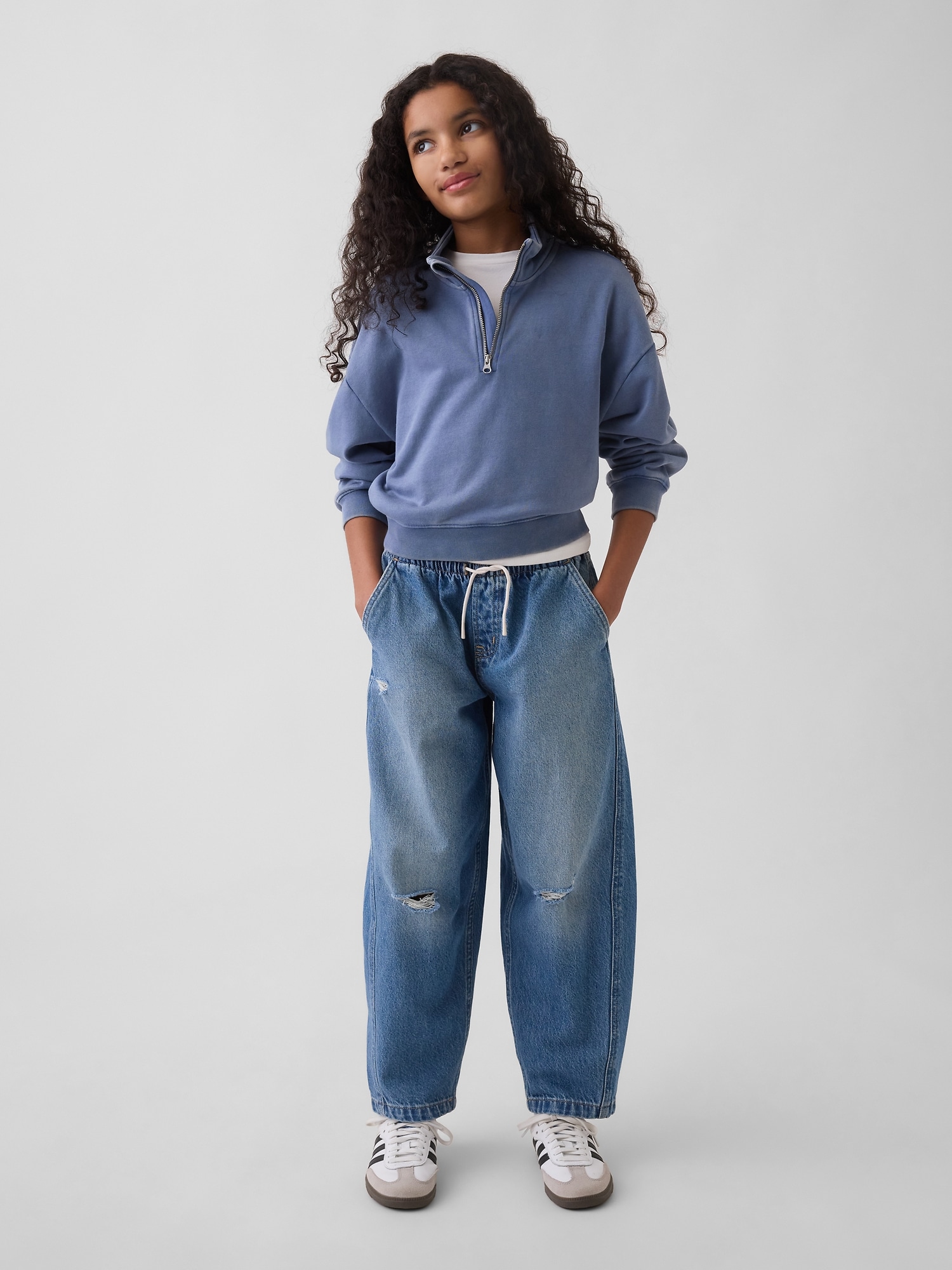 Kids High Rise Easy Barrel Jeans