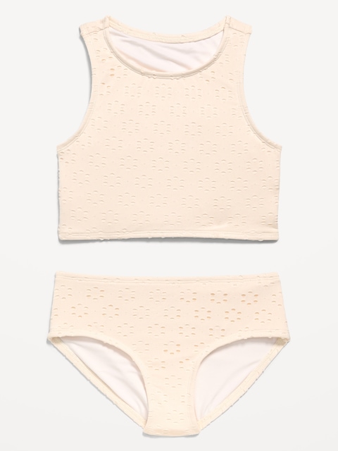 Eyelet Tankini Swim Set for Girls