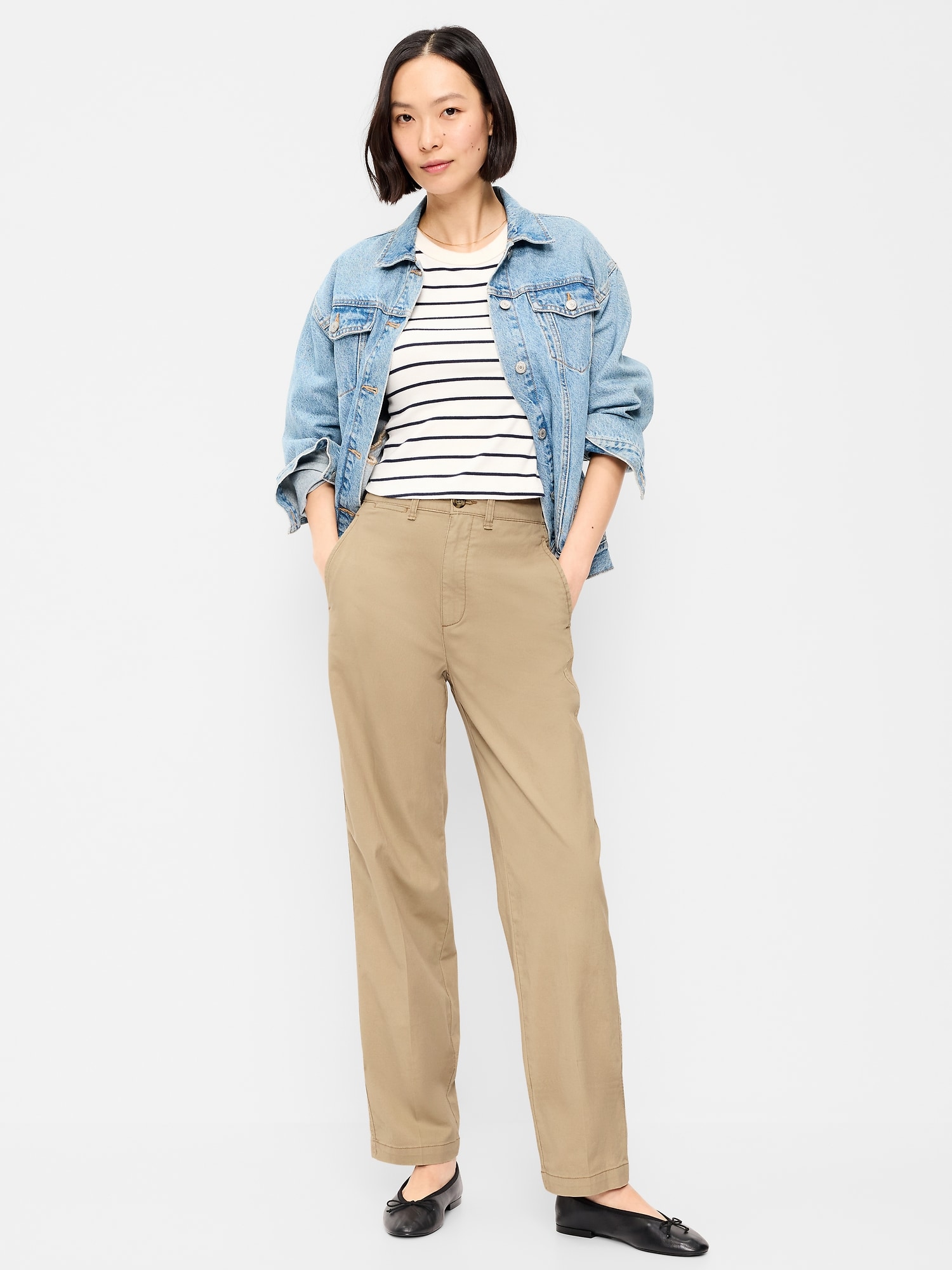 High-Waisted OGC Chino Full Length Straight Pants