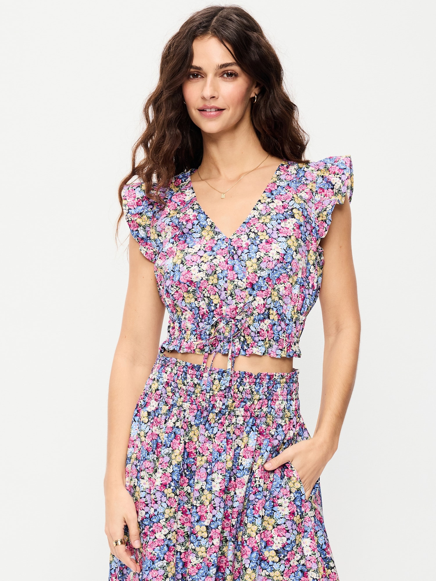 Flutter-Sleeve Poplin Top