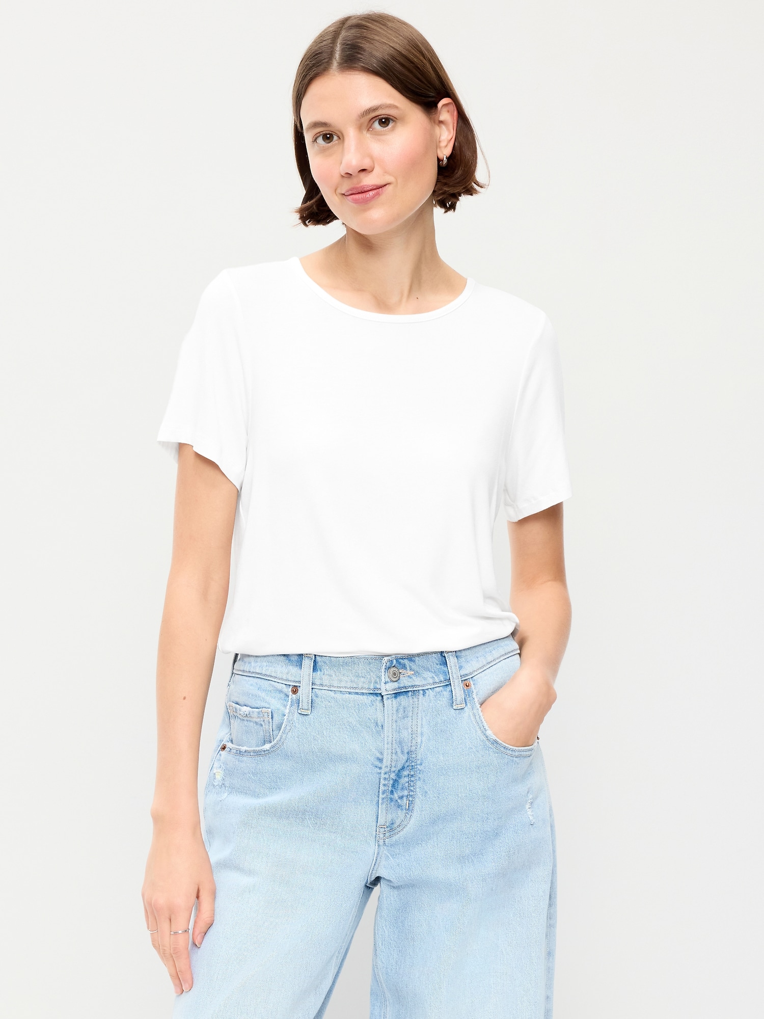 T-SHIRT LUXUEUX RAS DU COU POUR FEMME