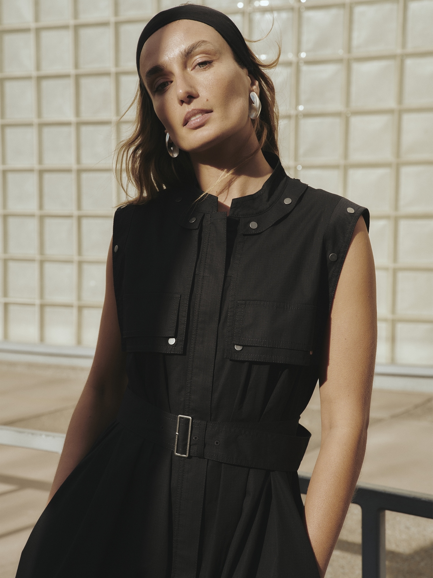 ストレッチコットン ユーティリティ マキシドレス-4