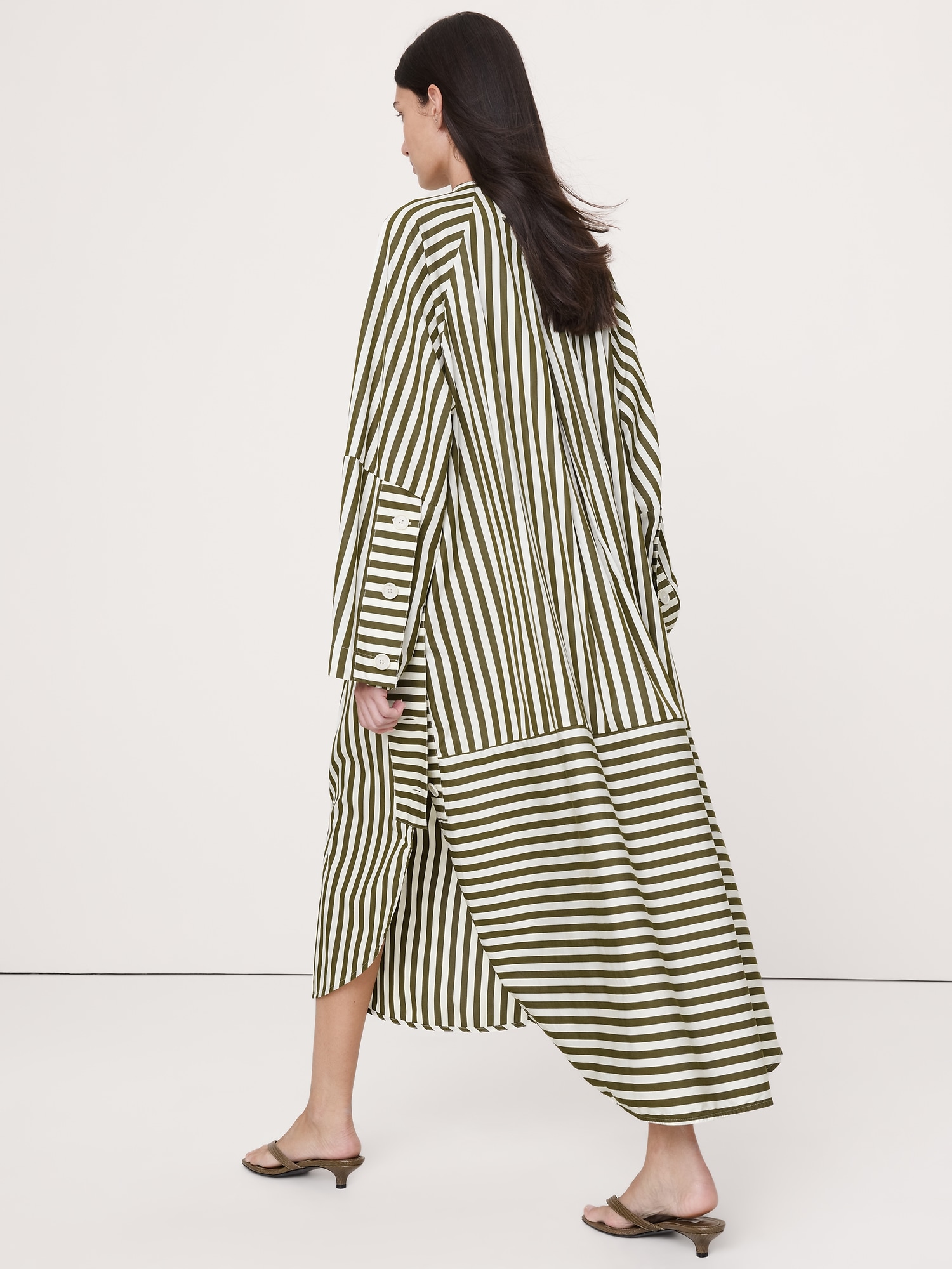 コットン ポプリン ビッグボタン シャツドレス-2