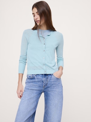 シアー ウルトラファイン コットン カーディガン