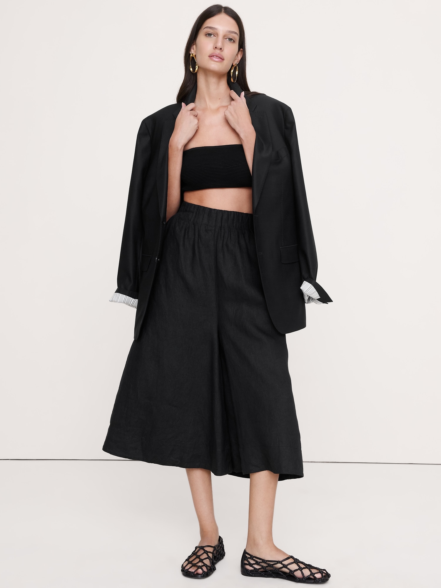 リネン キュロット-0