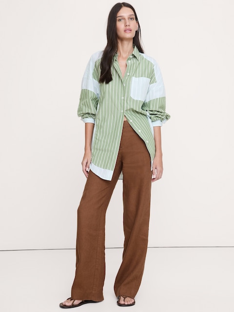 PANTALON À JAMBE LARGE DE TOUS LES JOURS EN LIN