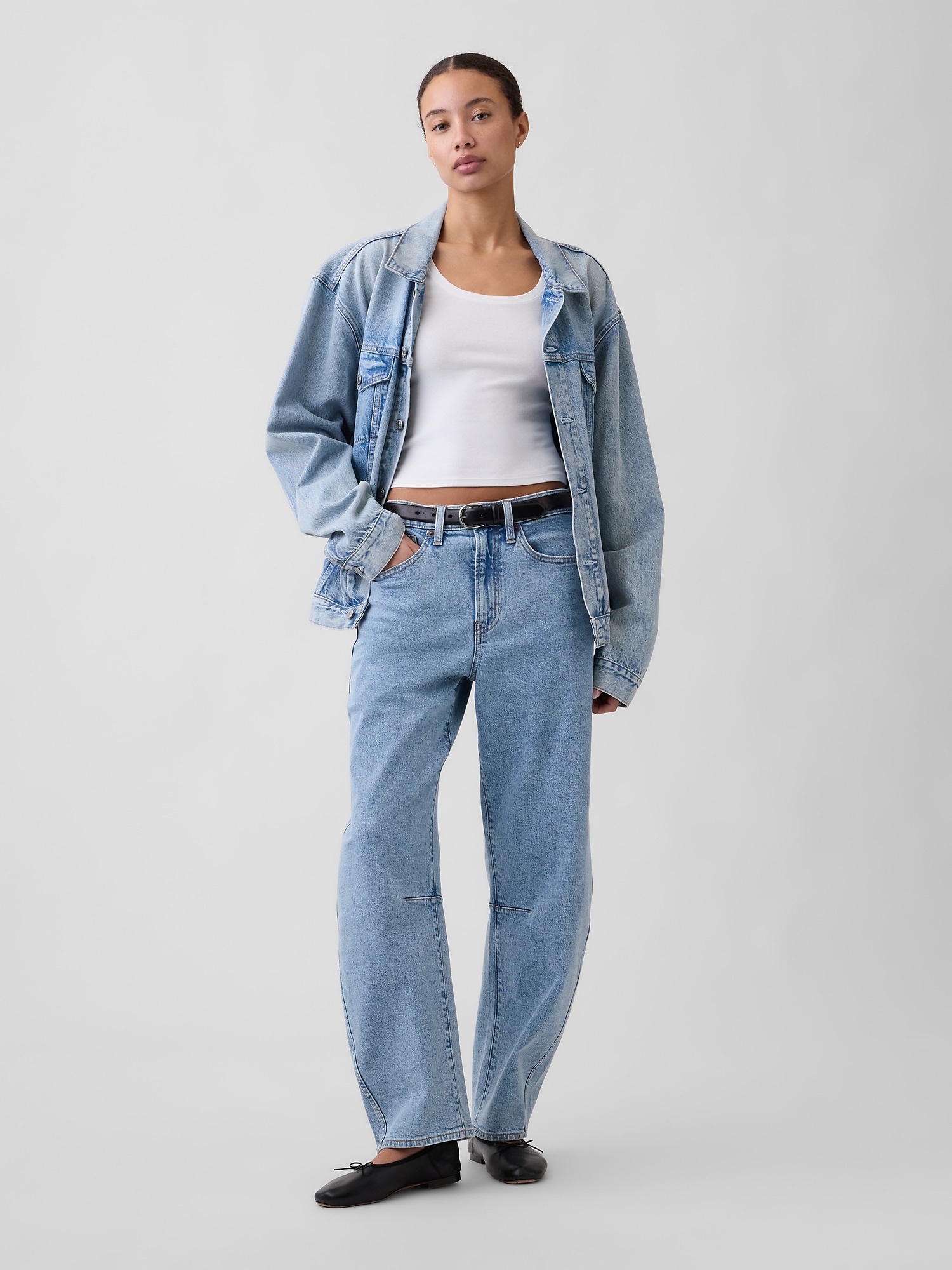 High Rise Barrel Jeans