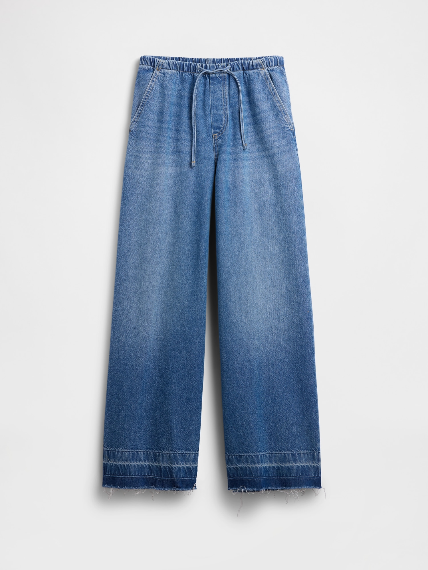 ミッドライズ ウルトラソフト イージーウエスト バギーデニム-5