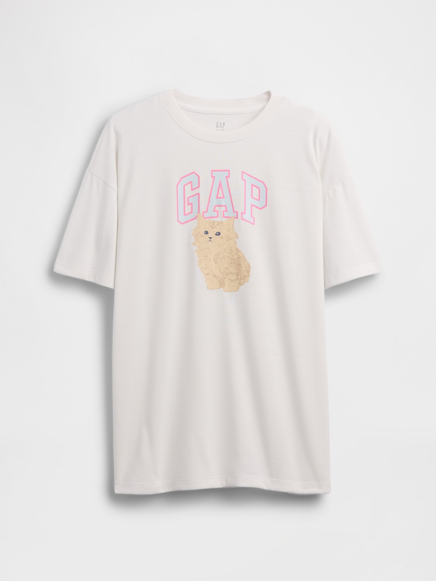 リサイクル オーバーサイズ グラフィック GAPロゴ パジャマTシャツ (キッズ)-1