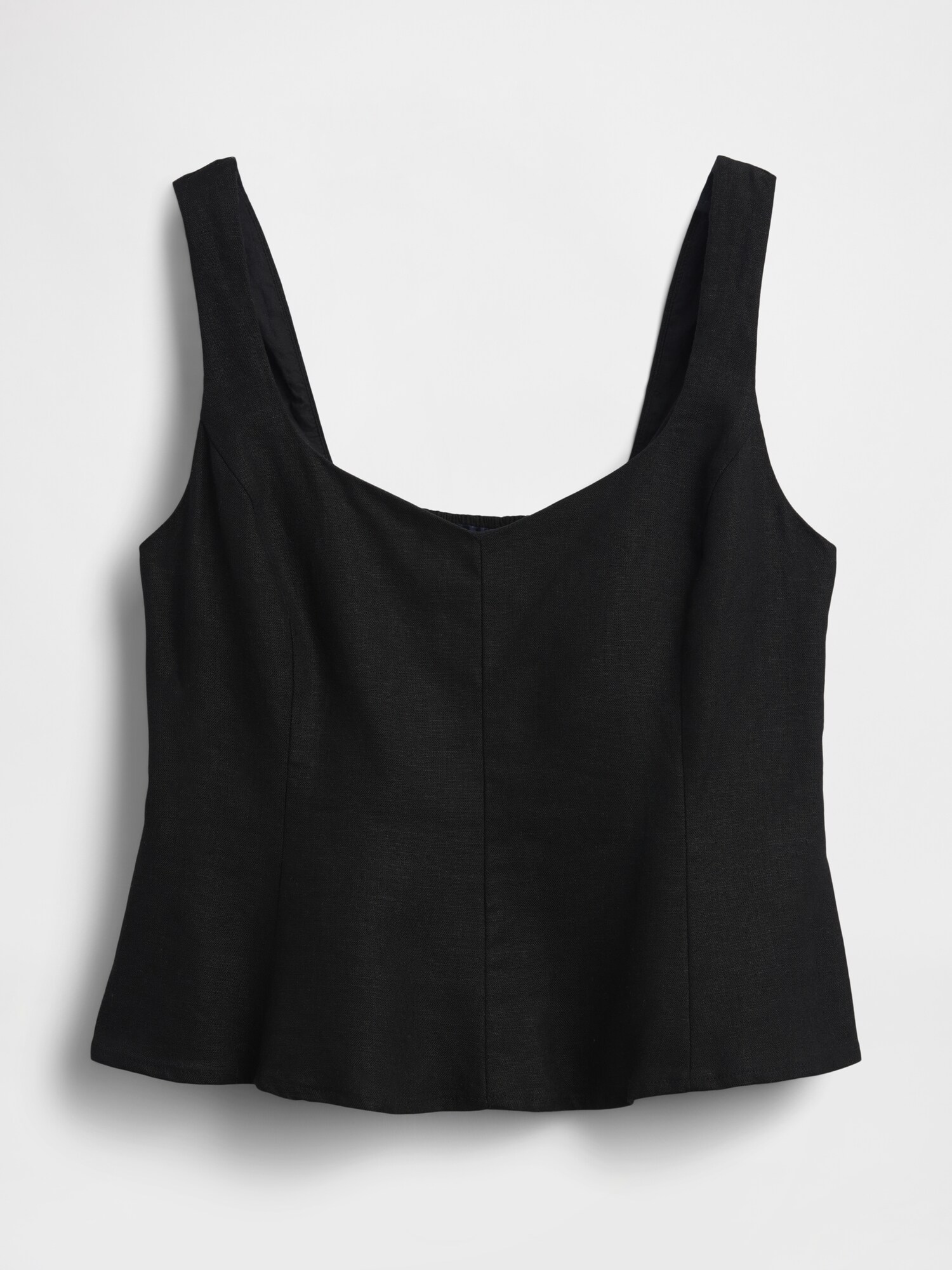 リネンブレンド ペプラムトップス-4