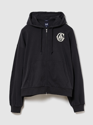 ヴィンテージソフト フレンチテリー GAPロゴ ダブルジップパーカー