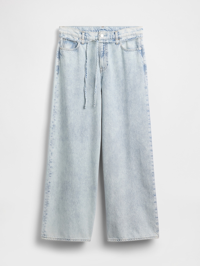 ミッドライズ ウルトラソフト バギー 細ベルトデニム-0