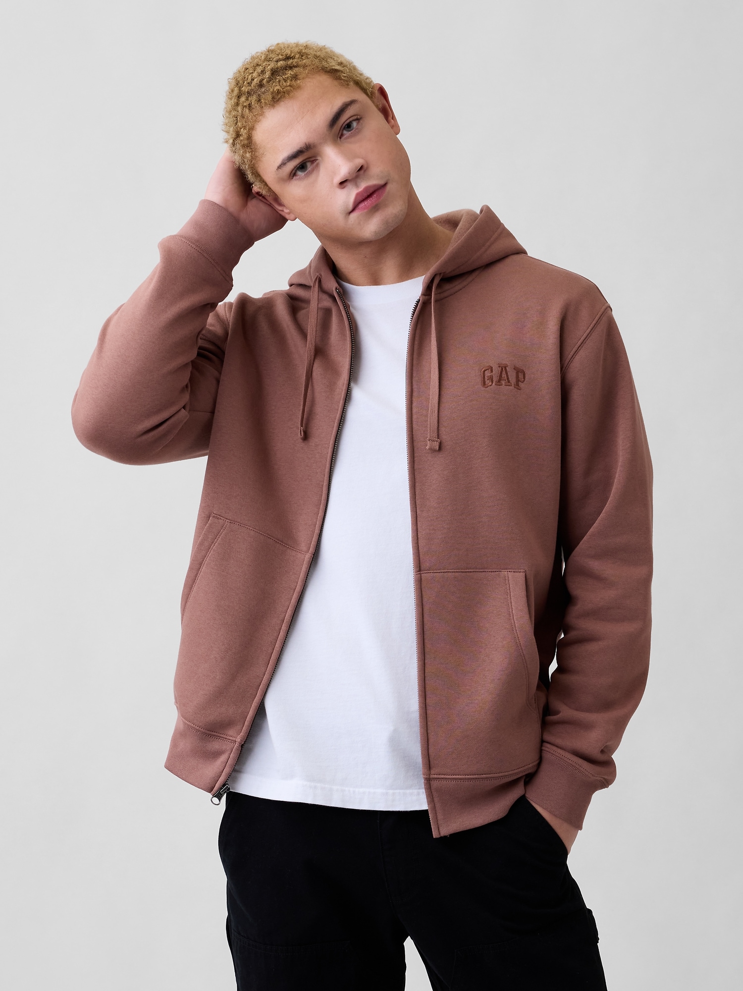 Adult Relaxed Gap Logo Zip Hoodie