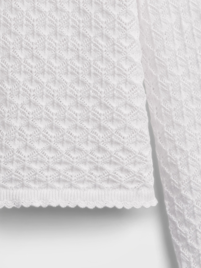 コットン100% ポインテール クロップドセーター-3