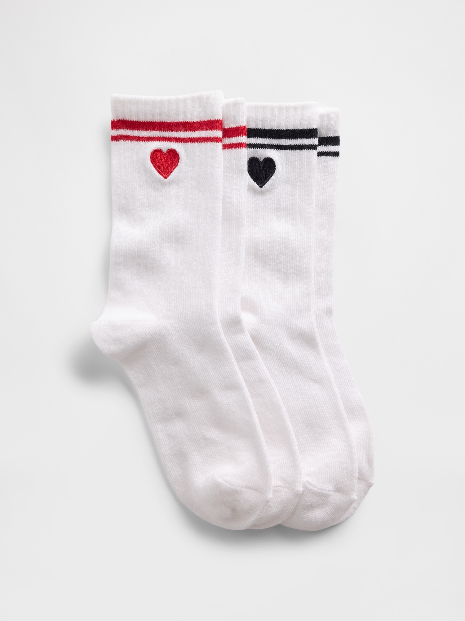 CHAUSSETTES DE STYLE UNIVERSITAIRE À MOTIFS DE CŒURS POUR ENFANT (PAQUETS DE 2 PAIRES)