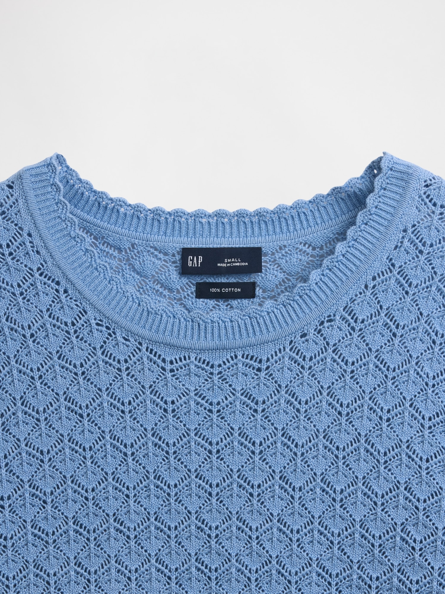 コットン100% ポインテール クロップドセーター-3