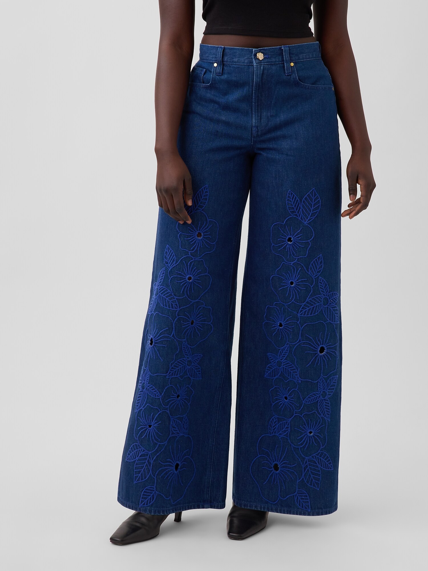 Gap &times; HFR ロースラング フローラル スーパーバギーデニム by Atelier Ndigo-2