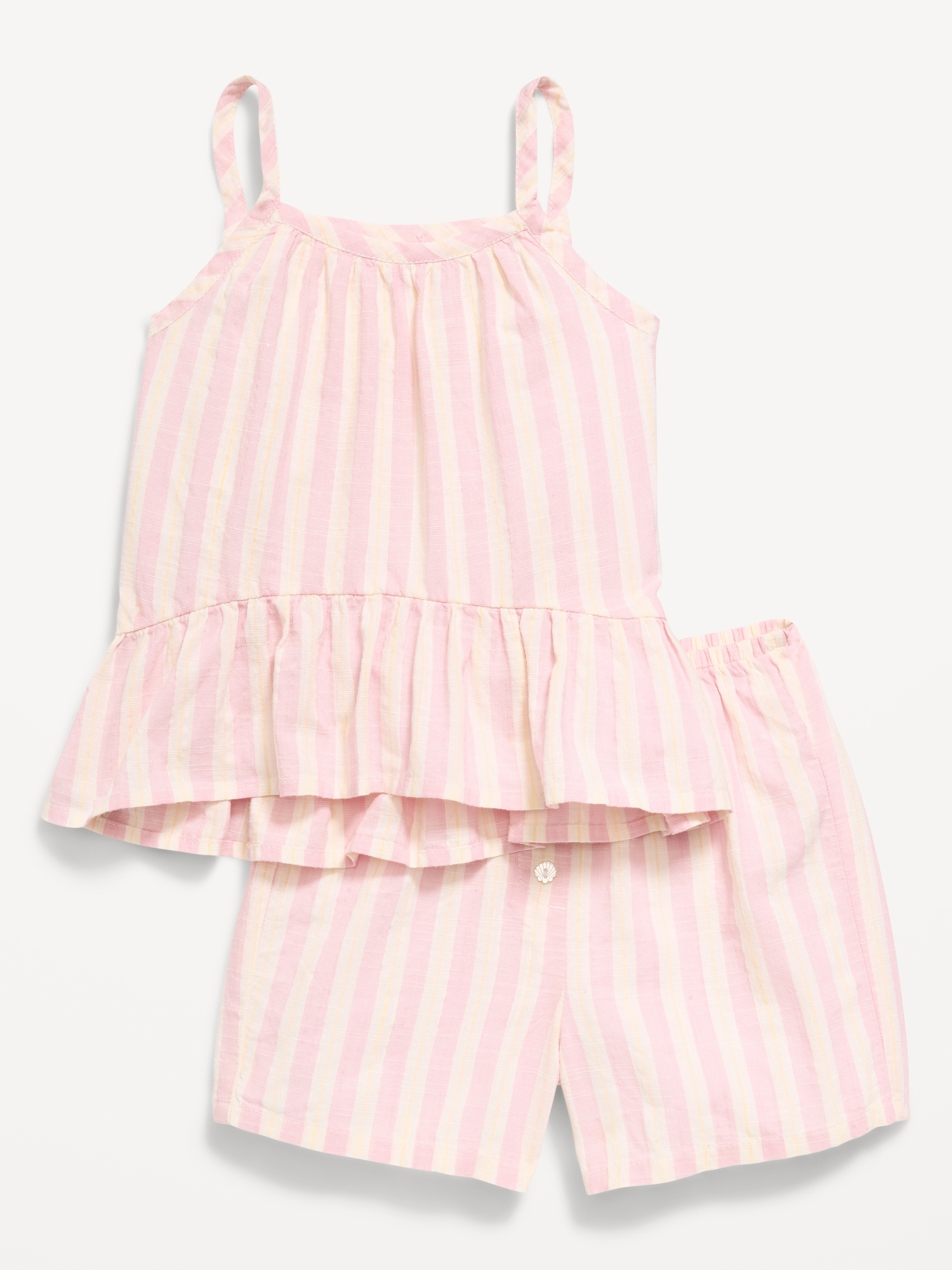 Printed Sleeveless Top and Shorts Set for Toddler Girls