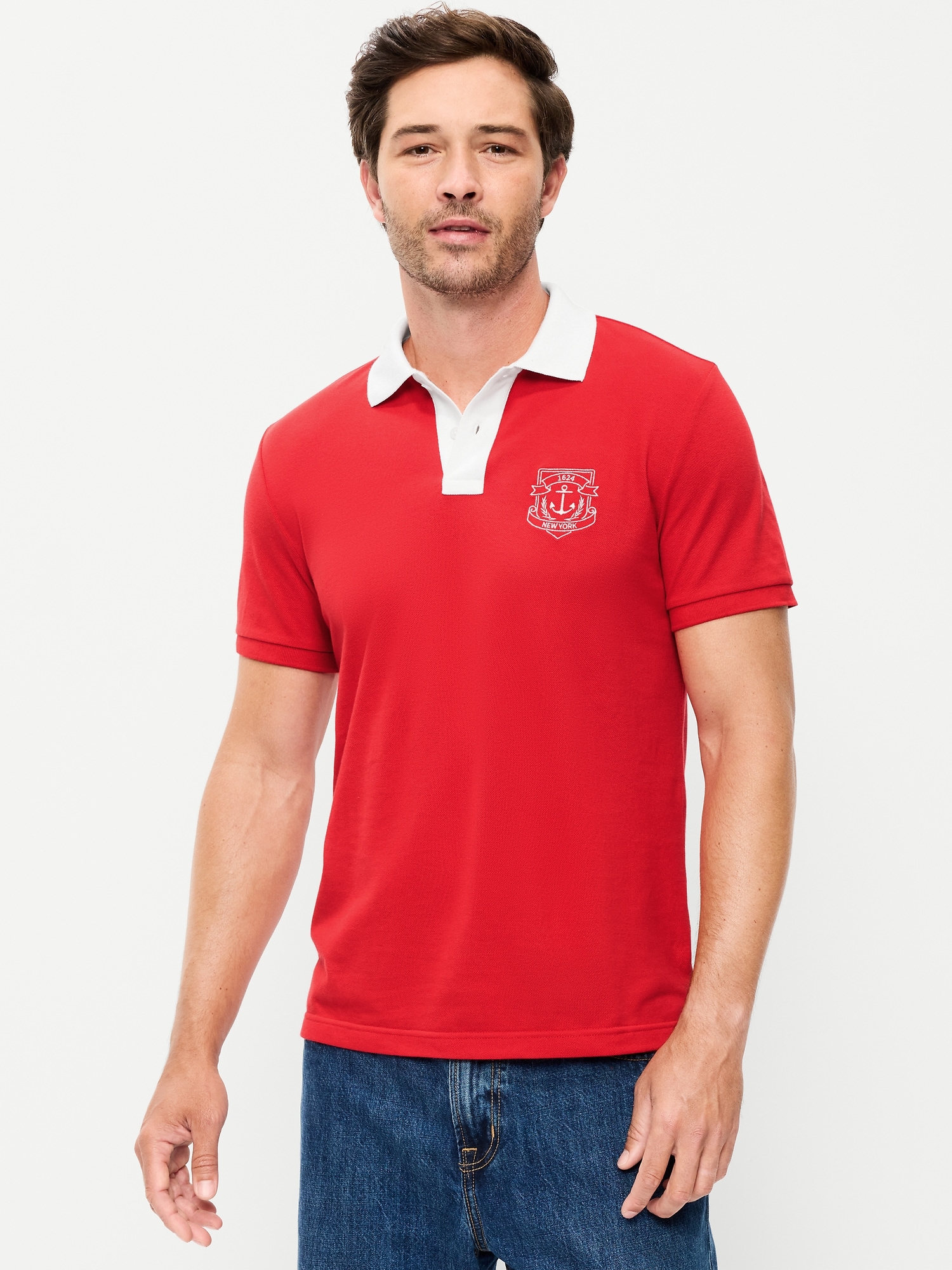 POLO EN PIQUÉ À COUPE CLASSIQUE À IMPRIMÉ