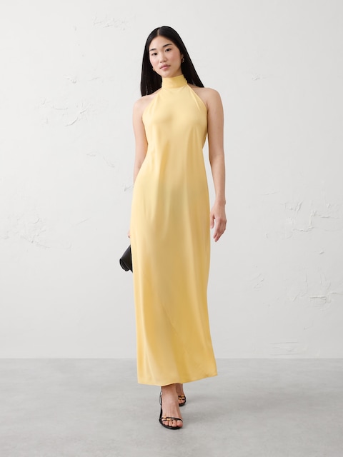 Halter Open-Back Maxi Dress