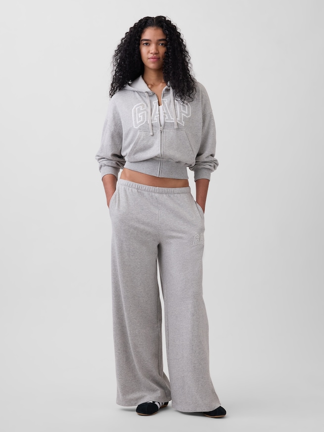 オーバーサイズ GAPロゴ フレンチテリー ジップアップパーカー-1