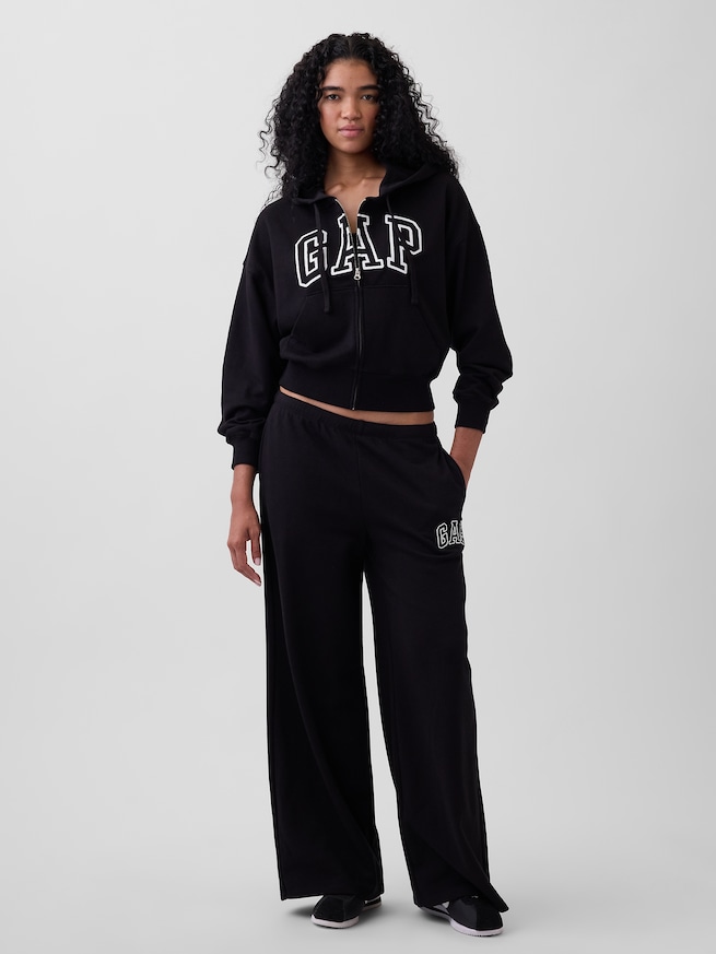 オーバーサイズ GAPロゴ フレンチテリー ジップアップパーカー-1