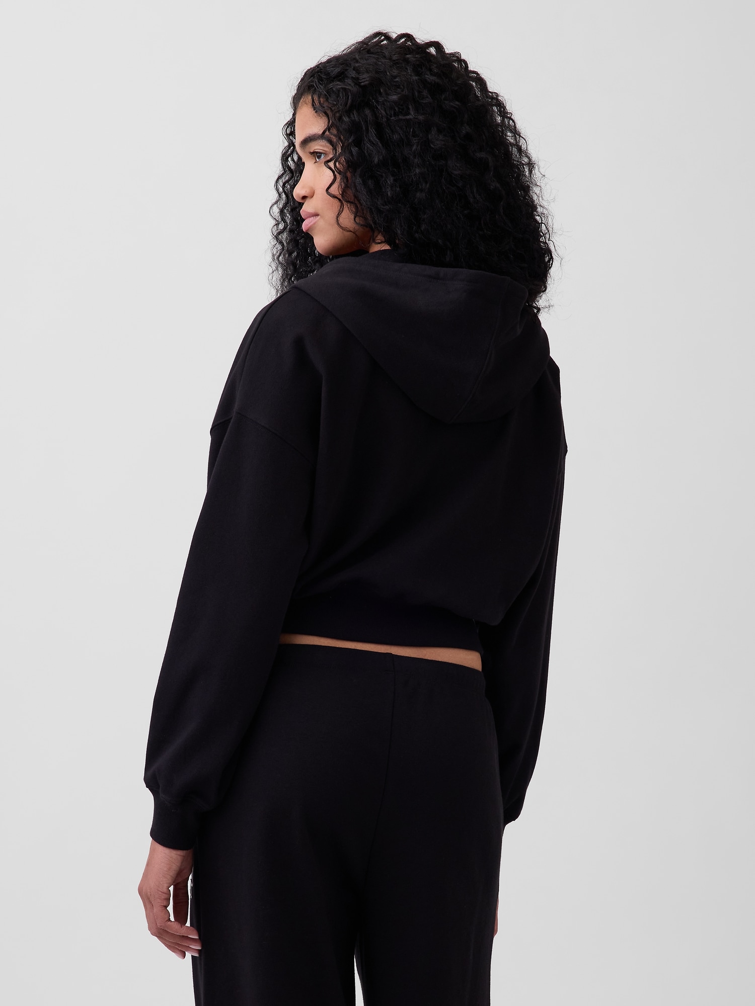 オーバーサイズ GAPロゴ フレンチテリー ジップアップパーカー-2