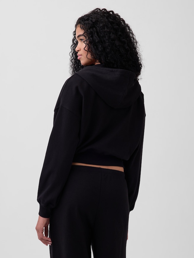 オーバーサイズ GAPロゴ フレンチテリー ジップアップパーカー-2