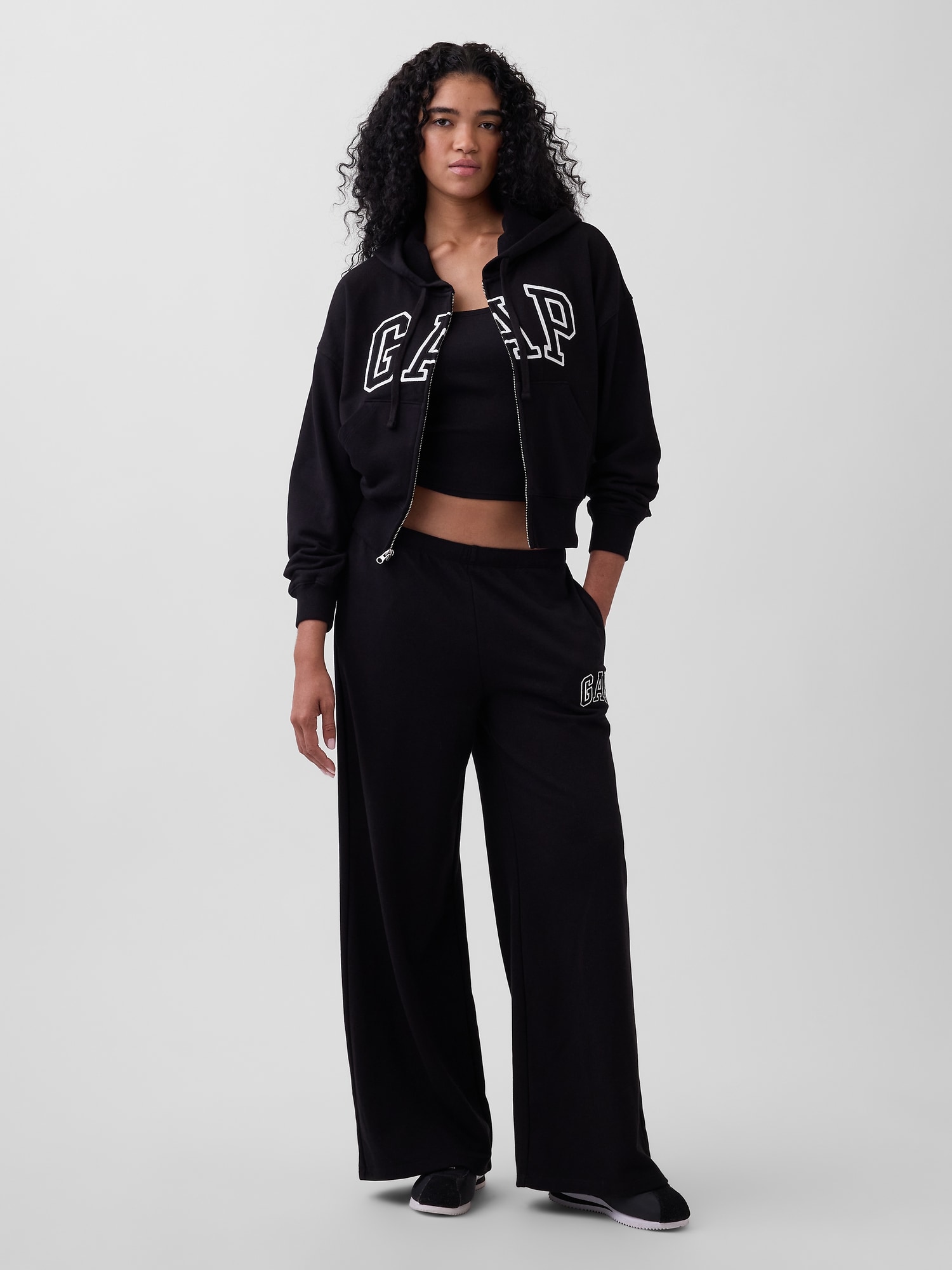 GAPロゴ フレンチテリー ワイドパンツ-0