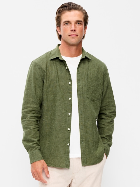 CHEMISE COUPE CLASSIQUE EN MÉLANGE DE LIN