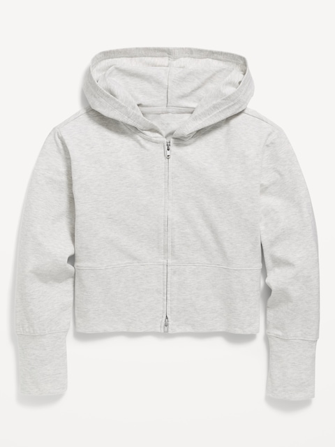 Fitted Cropped 2-Way-Zip Hoodie for Girls