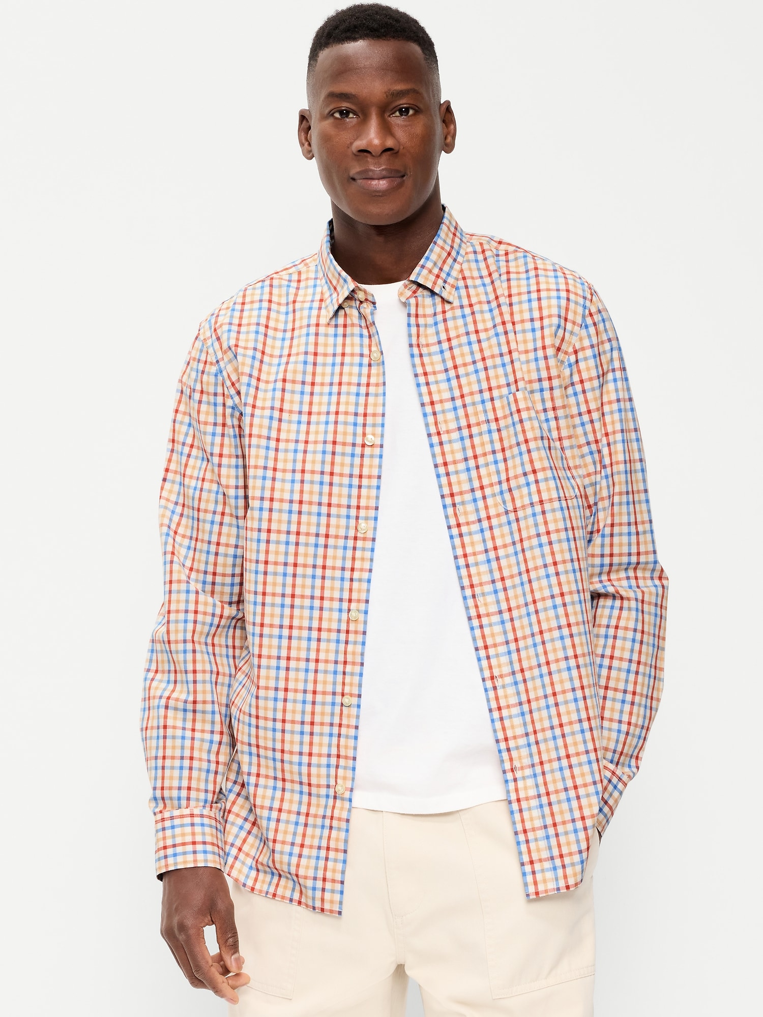 CHEMISE PASSE-PARTOUT COUPE CLASSIQUE EN POPELINE À CARREAUX