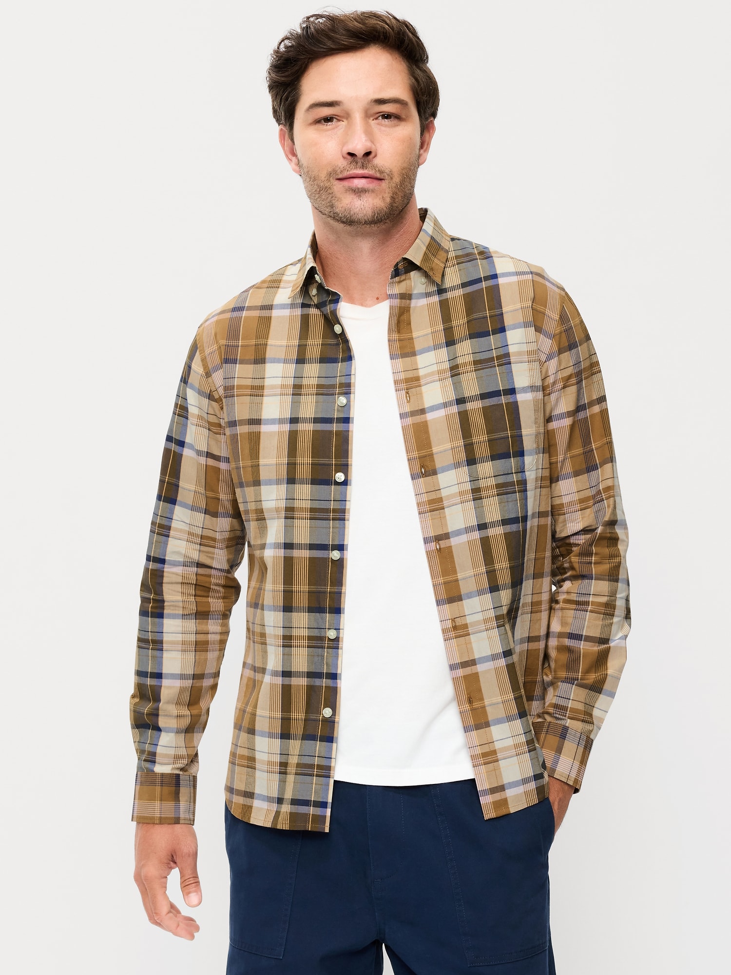 CHEMISE PASSE-PARTOUT À COUPE ÉTROITE À MOTIF